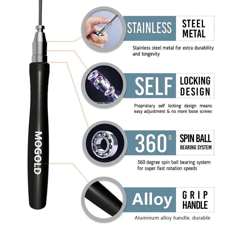 NNEOBA Professional Speed Jump Rope for Gym Fitness