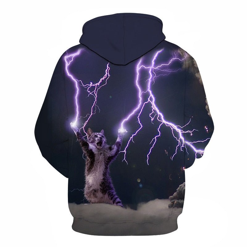 Black and white cat 3D Pouplar hoodie woman kawaii harajuku summer and fall casual top plus 6XL