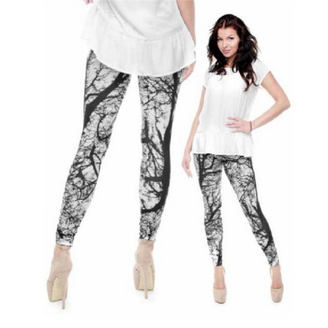 Brand Fashion Camo Branches 3D Printing High Quality Slim Legging Women Casual Home Leggings Woman Pants