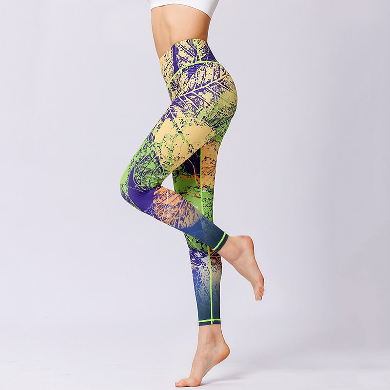 Women Yoga Pants Workout Leggings Fitness Sport Print Athletic Pants
