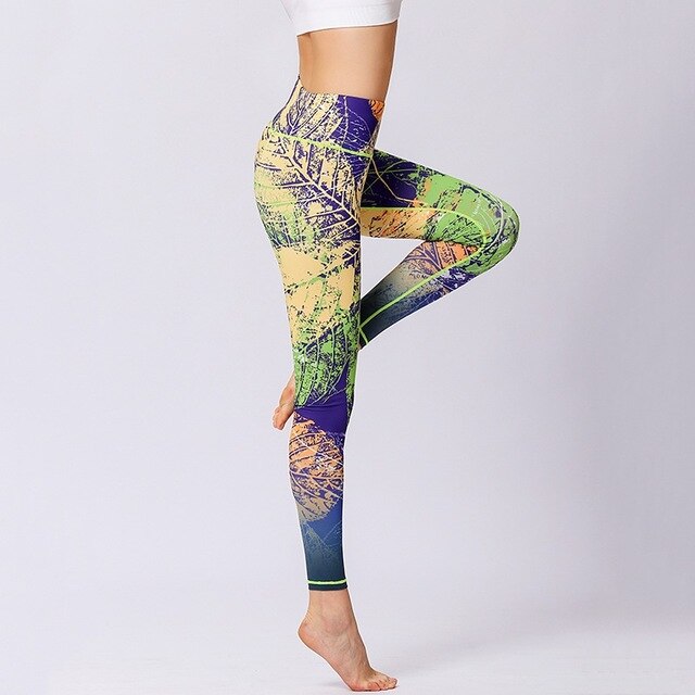 Women Yoga Pants Workout Leggings Fitness Sport Print Athletic Pants
