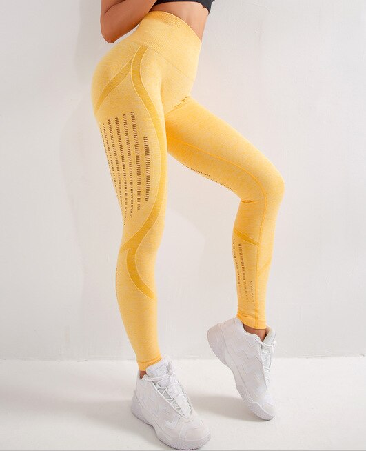 Yoga Leggings Women High Waist Hollow Out Pants Fashion High Elastic Push Up Work Out Pants For Women Hips Lifting Jogging Pants